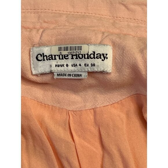 Charlie Holiday Elle LInen Blazer in Pink Lemonade 4 Womens Jacket - Picture 11 of 12